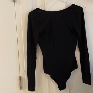 Aritzia, Black, Community Large Bodysuit, Scoop Back